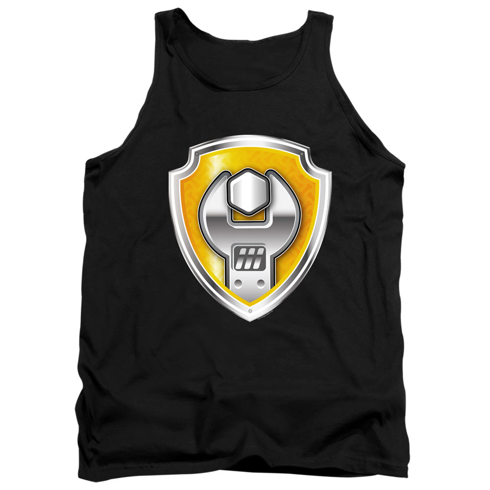 Paw Patrol Rubble Badge Mens Tank Top Shirt Black