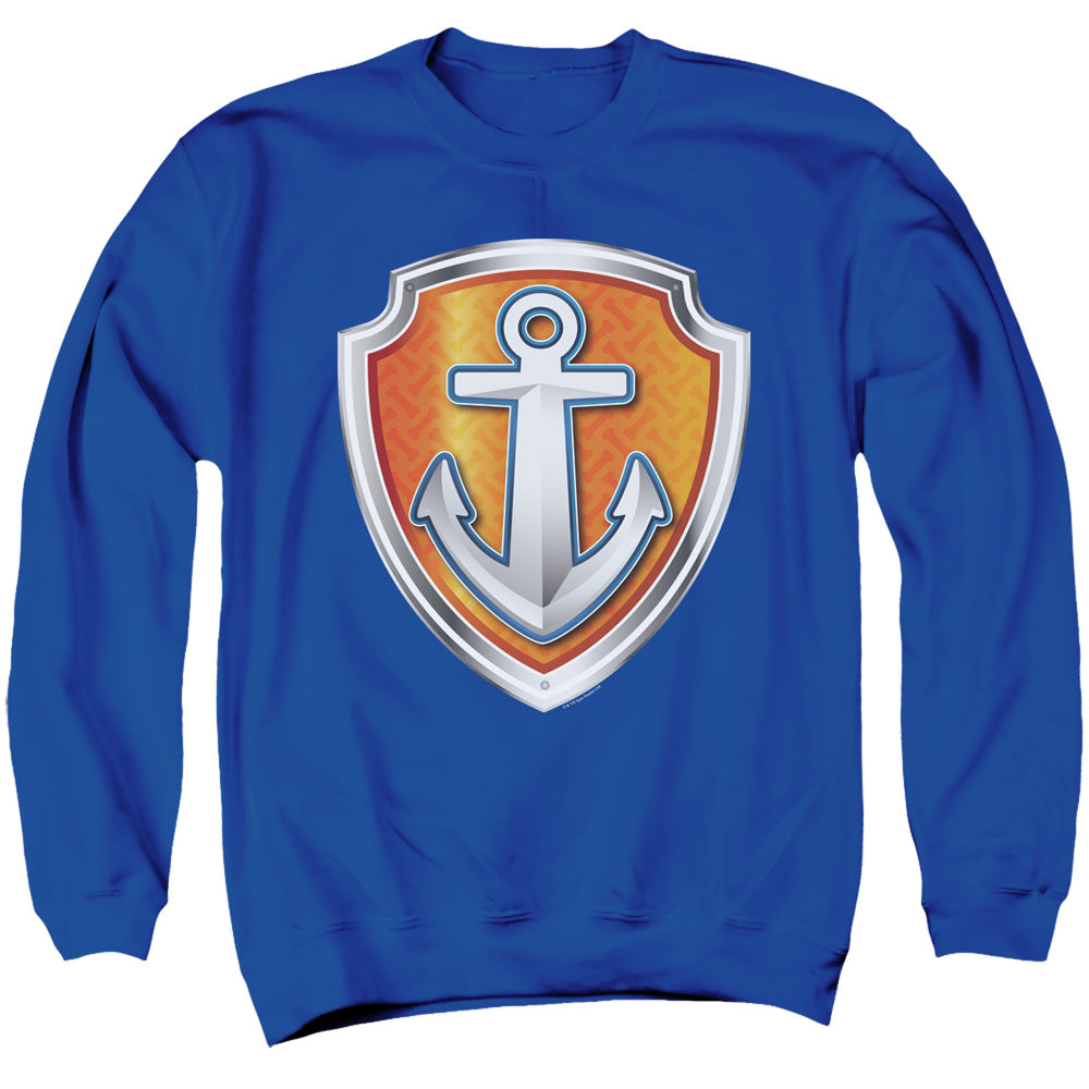 Paw Patrol Zuma Badge Mens Crewneck Sweatshirt Royal Blue Officially Licensed