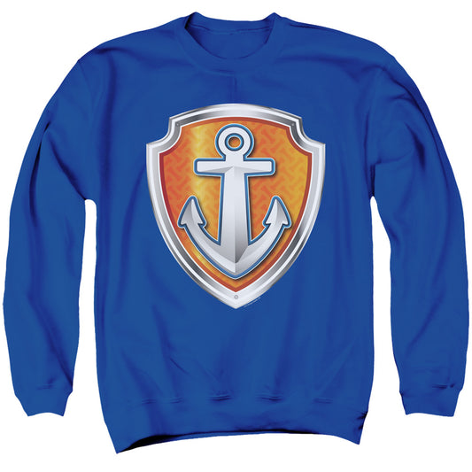 Paw Patrol Zuma Badge Mens Crewneck Sweatshirt Royal Blue Officially Licensed