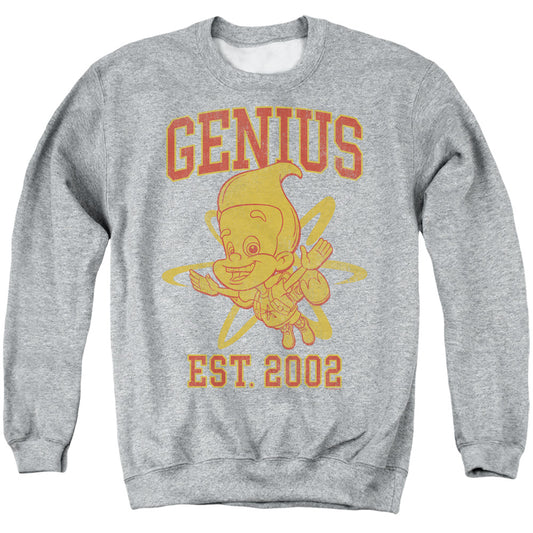 Jimmy Neutron Genius Collegiate Mens Crewneck Sweatshirt Athletic Heather Officially Licensed