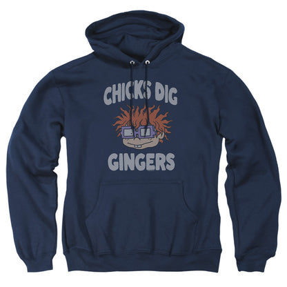 Rugrats Chicks Dig Gingers Mens Hoodie Navy