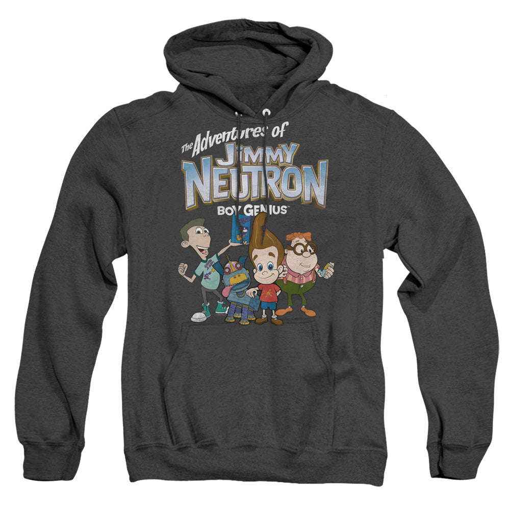 Jimmy Neutron Group Heather Mens Hoodie Black Officially Licensed