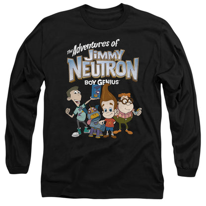 Jimmy Neutron Group Mens Long Sleeve Shirt Black Officially Licensed