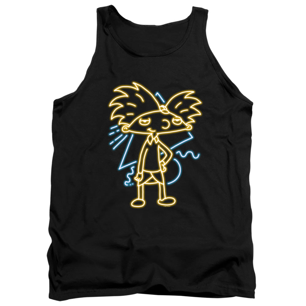 Hey Arnold Hey Arnold Neon Mens Tank Top Shirt Black