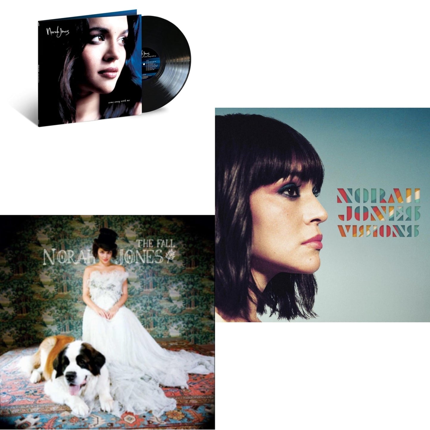 Norah Jones - Fall & Come Away With Me (20Th Anniversary) & Visions - LP Vinyl Bundle
