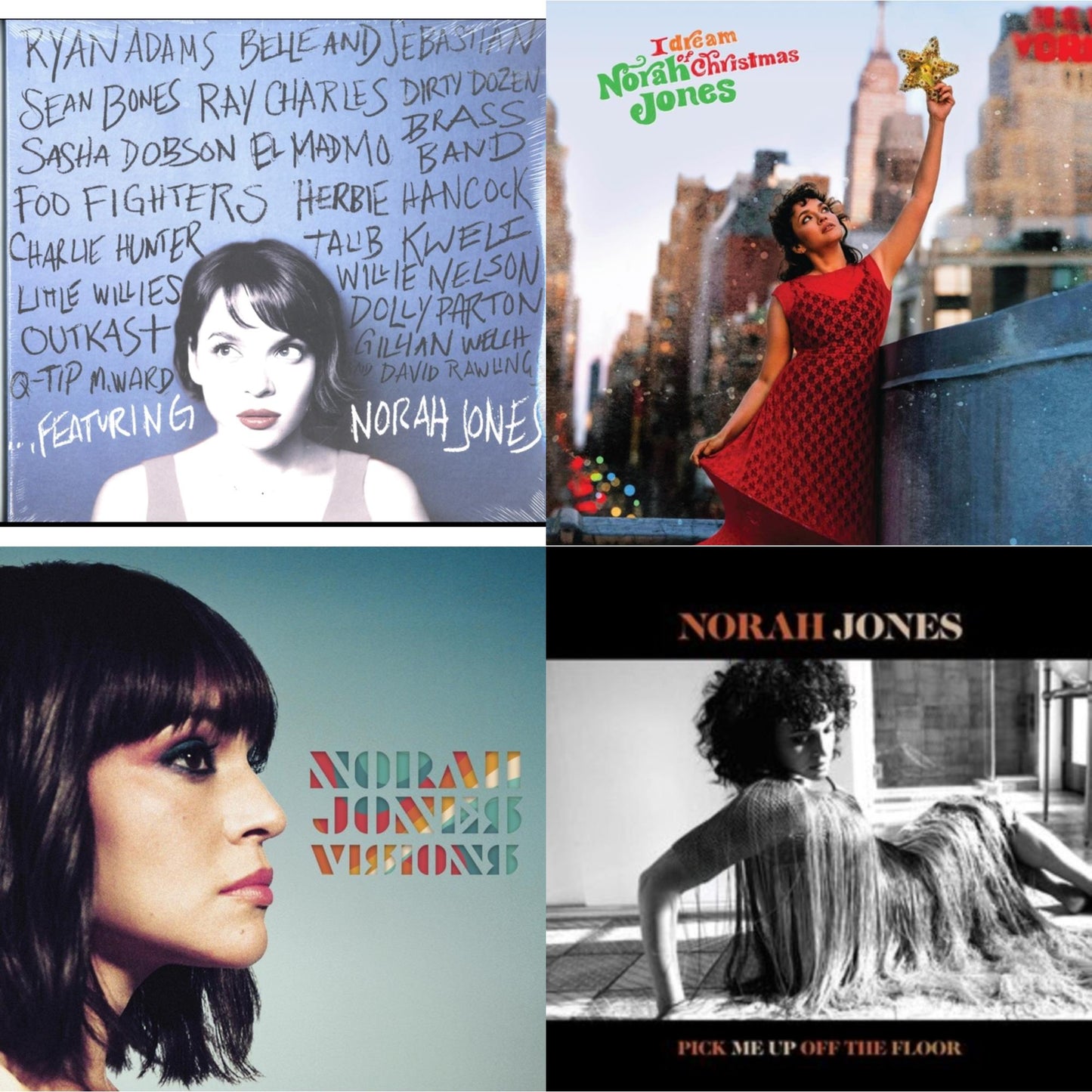 Norah Jones - Featuring & I Dream Of Christmas & Visions & Pick Me Up Off The Floor (Half Black/Half White LP Vinyl)