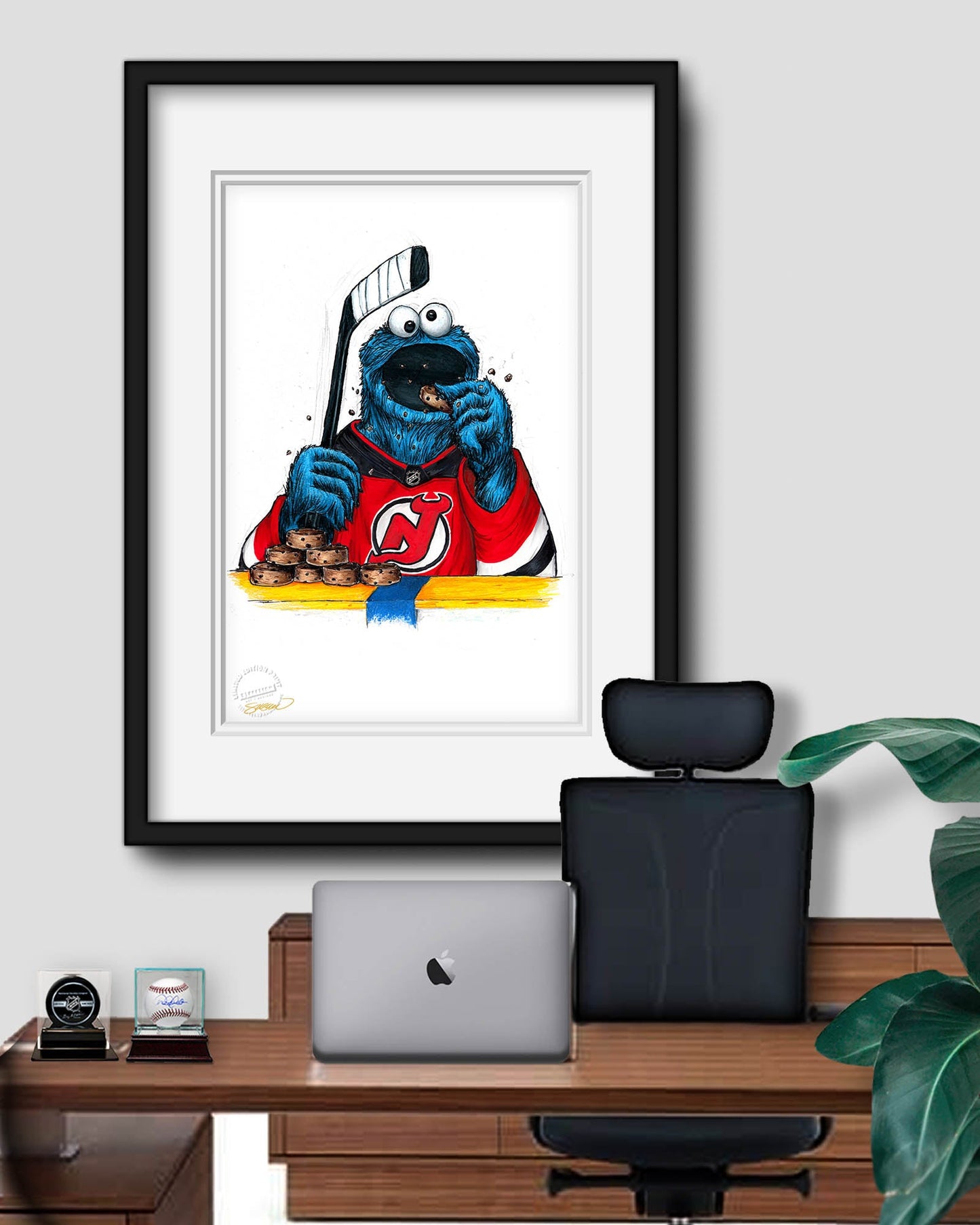 Cookie Monster x NHL Devils Limited Edition Art Print