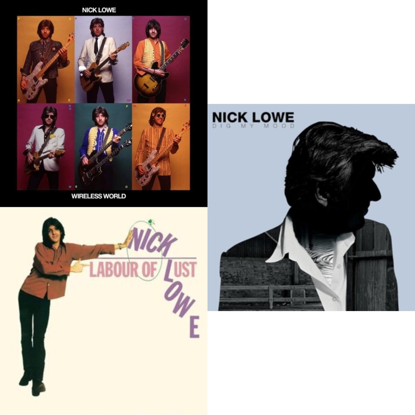 Nick Lowe - Wireless World (Transparent Green With Black Swirl LP Vinyl) & Labour Of Lust (Reissue) & Dig My Mood (Remastered/Dl Card)