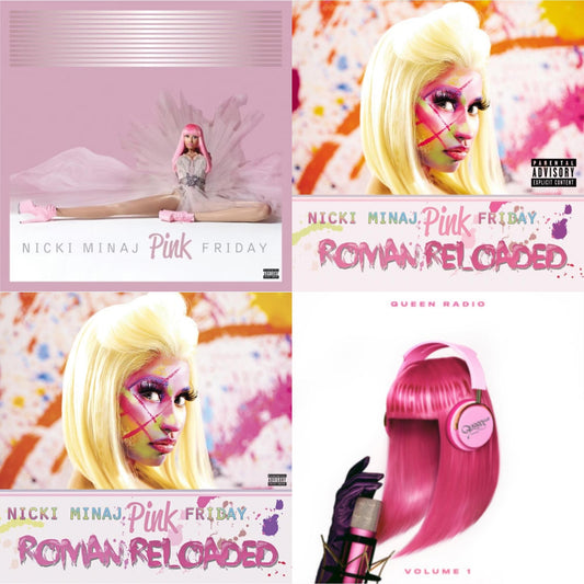 Nicki Minaj - Pink Friday (10Th Anniversary/Pink Vinyl/2LP) & Pink Friday...Roman Reloaded (3LP) & Pink Friday...Roman Reloaded (2LP) & Queen Radio: Volume 1 (3LP)