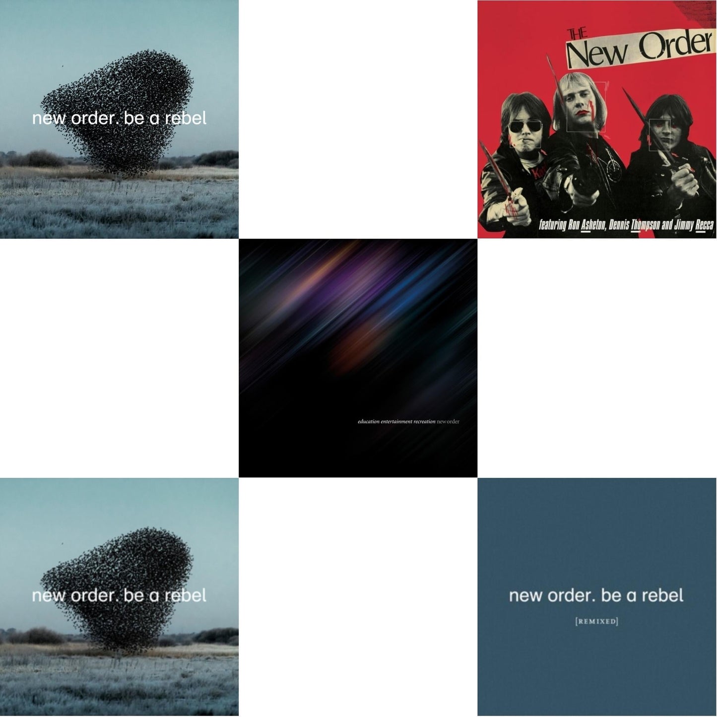 New Order - Be A Rebel & Be A Rebel Ep & Education Entertainment Recreation (Live) & New Order (Marble LP Vinyl) & Be A Rebel Remixed (Limited Edition/Clear LP Vinyl)