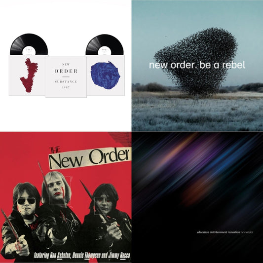 New Order - Education Entertainment Recreation (Live) & Substance (2023 Reissue) (2LP) & Be A Rebel Ep & New Order (Marble LP Vinyl)