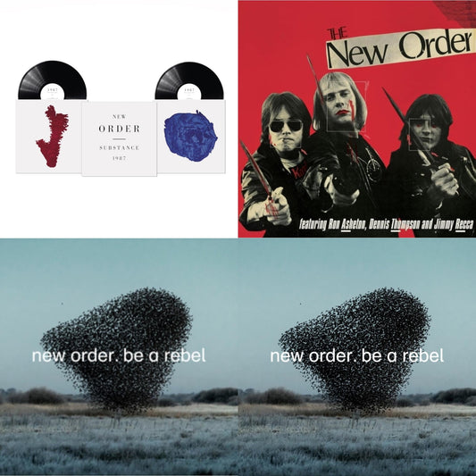 New Order - Substance (2023 Reissue) (2LP) & New Order (Marble LP Vinyl) & Be A Rebel Ep & Be A Rebel