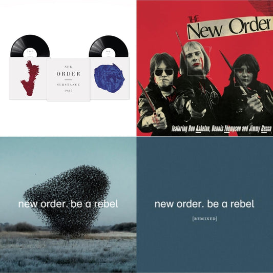 New Order - Substance (2023 Reissue) (2LP) & New Order (Marble LP Vinyl) & Be A Rebel Ep & Be A Rebel Remixed (Limited Edition/Clear LP Vinyl)