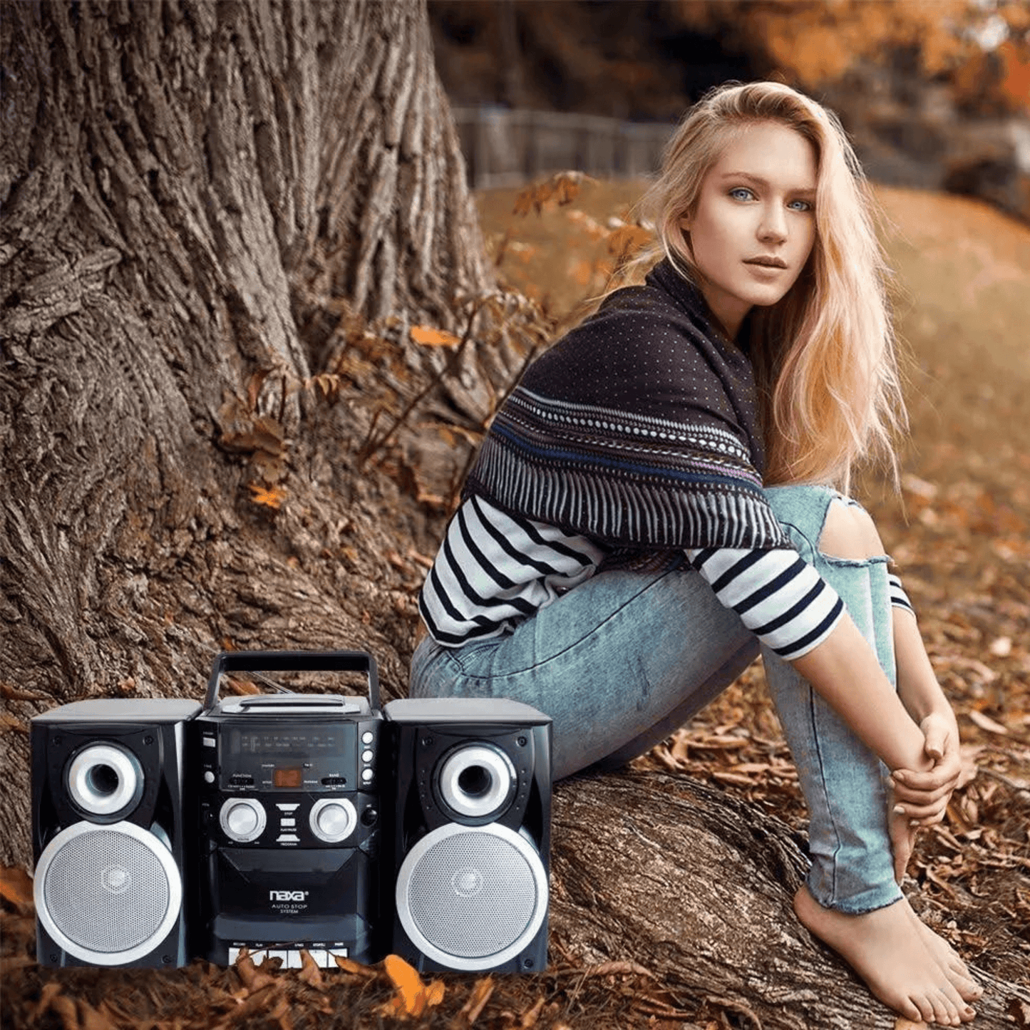 Naxa Portable CD Player with AM/FM Stereo Radio Cassette Player/Recorder - REFURBISHED