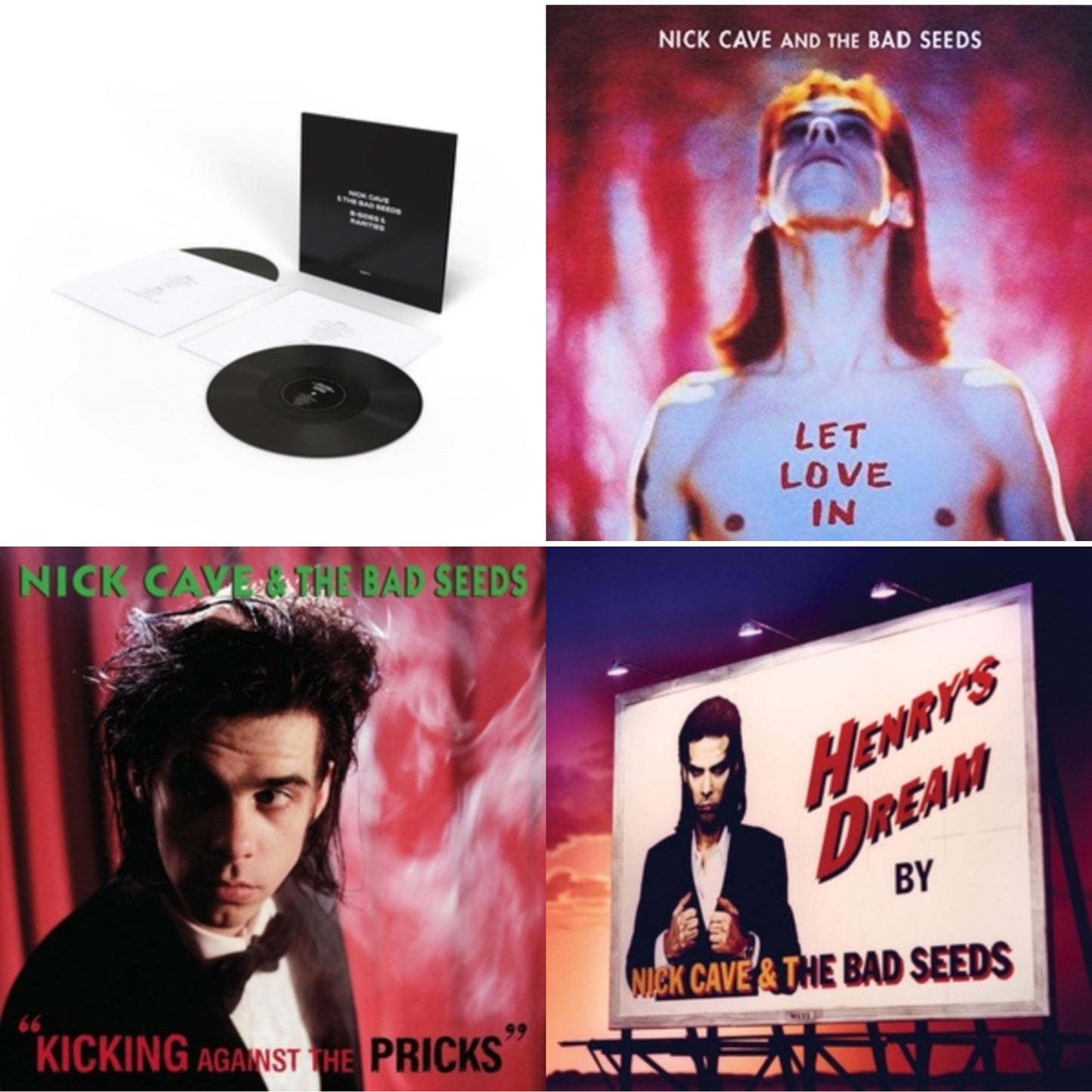 Nick & The Bad Seeds Cave - B-Sides & Rarities (Part Ii) & Kicking Against The Pricks & Henry's Dream & Let Love In - LP Vinyl Bundle