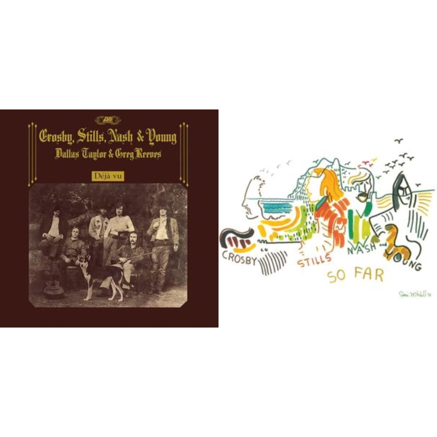 Nash & Young  Stills Crosby - Déjà Vu (2021 Remaster) & So Far (180G) - LP Vinyl Bundle