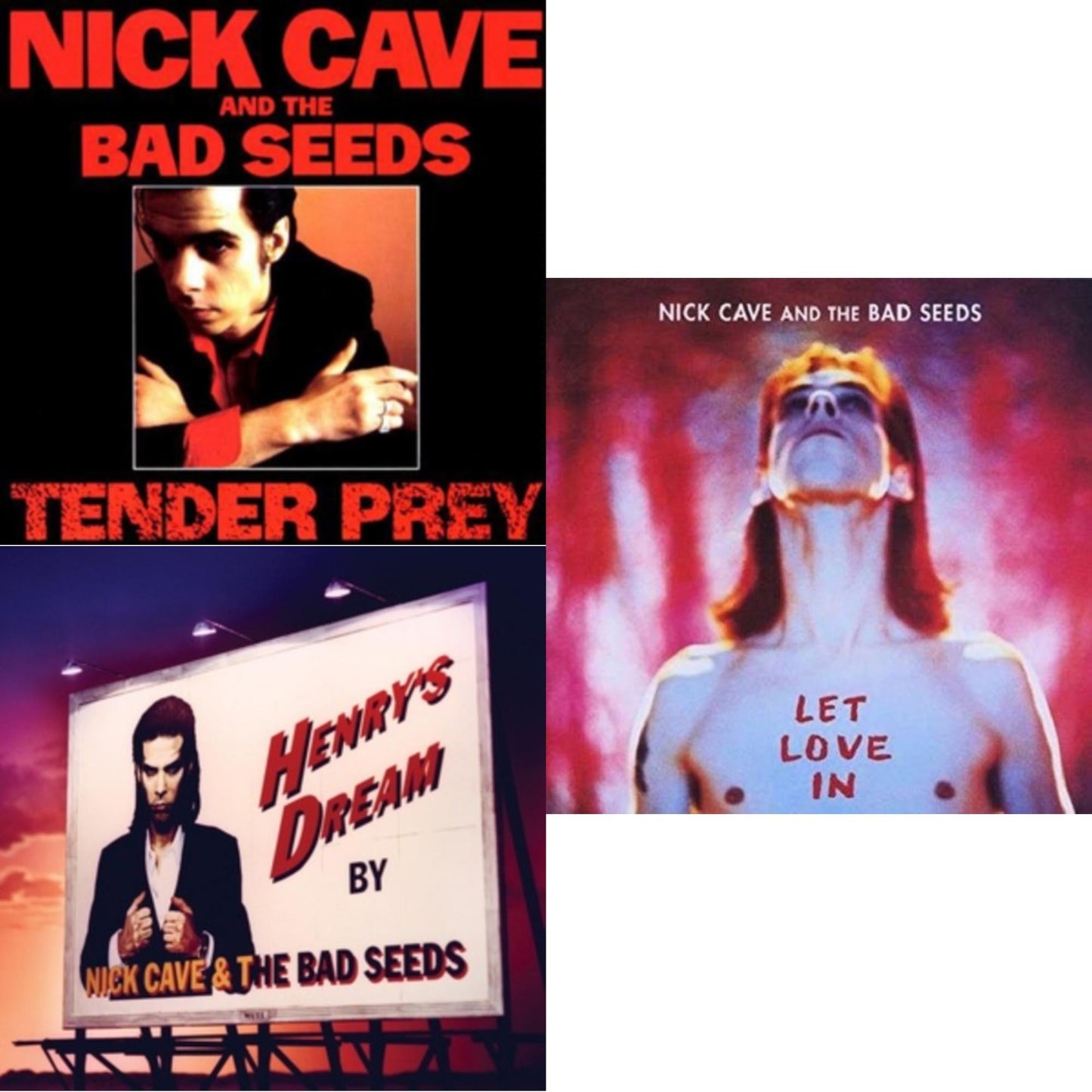 Nick & The Bad Seeds Cave - Tender Prey & Henry's Dream & Let Love In - LP Vinyl Bundle