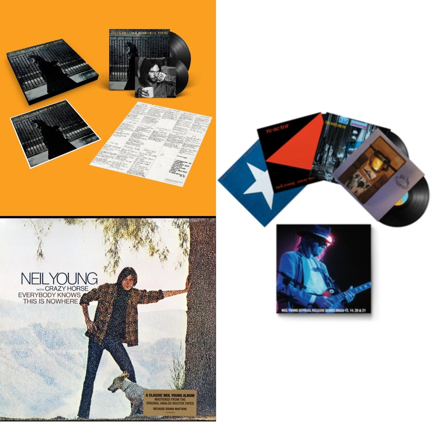 Neil Young - After The Gold Rush (50Th Anniv Ed) & Official Release Series Discs 13, 14, 20 & 21 & Everybody Knows This Is Nowhere - LP Vinyl Bundle