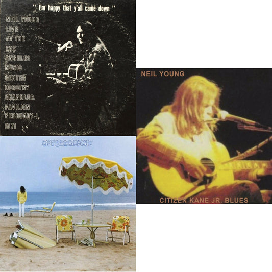 Neil Young - Citizen Kane Jr. Blues 1974 (Live At The Bottom Line) & Dorothy Chandler Pavilion 1971 & On The Beach - LP Vinyl Bundle