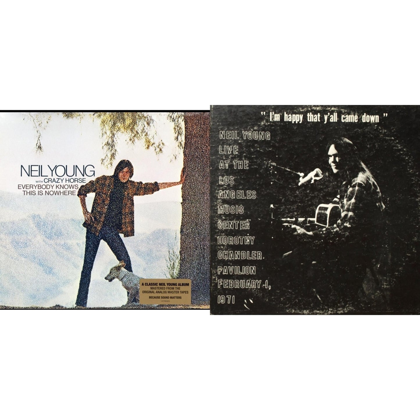 Neil Young - Dorothy Chandler Pavilion 1971 & Everybody Knows This Is Nowhere - LP Vinyl Bundle