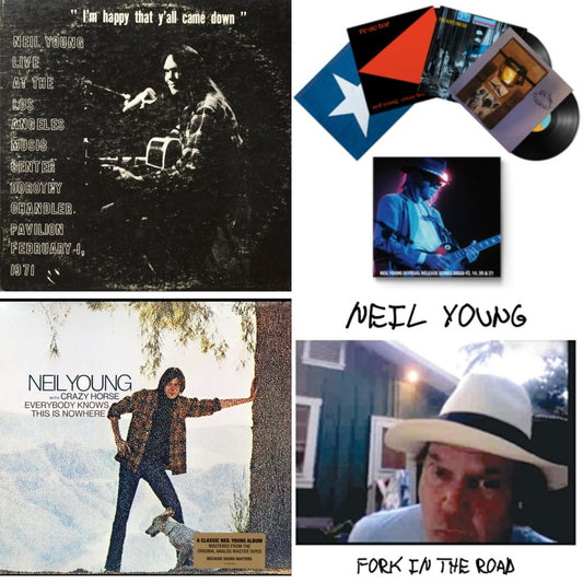 Neil Young - Dorothy Chandler Pavilion 1971 & Official Release Series Discs 13, 14, 20 & 21 & Everybody Knows This Is Nowhere & Fork In The Road (140G) - LP Vinyl Bundle