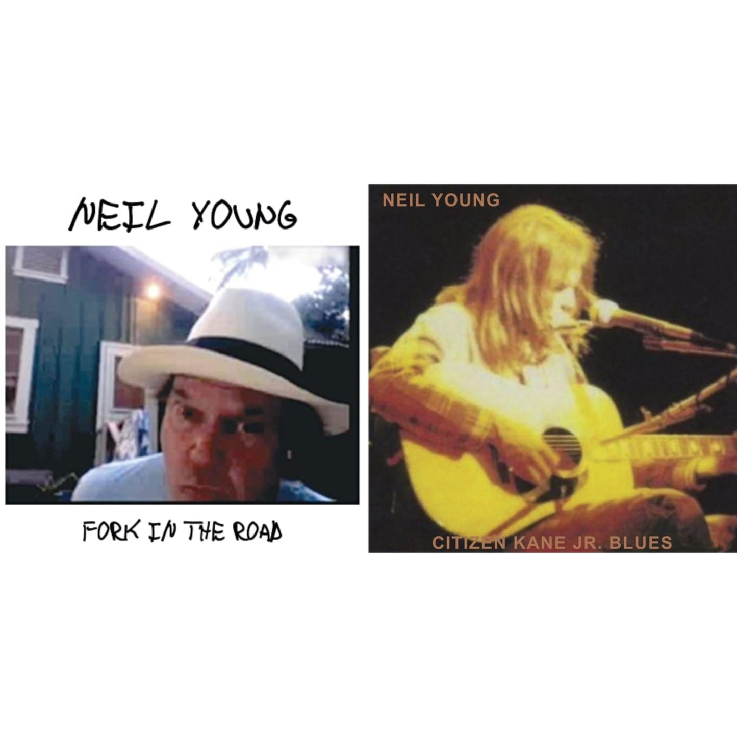 Neil Young - Citizen Kane Jr. Blues 1974 (Live At The Bottom Line) & Fork In The Road (140G) - LP Vinyl Bundle