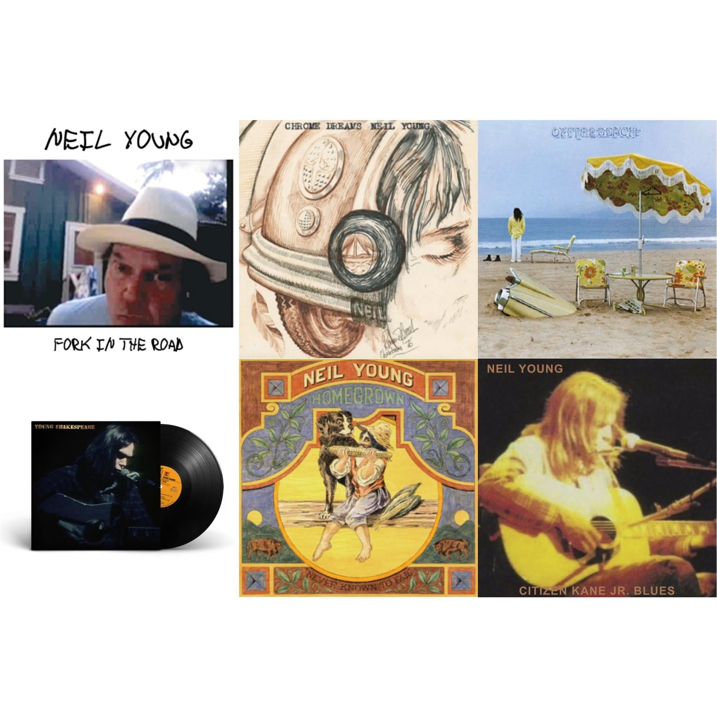 Neil Young - Chrome Dreams (2LP) & Citizen Kane Jr. Blues 1974 (Live At The Bottom Line) & Young Shakespeare & Homegrown & On The Beach & Fork In The Road (140G)