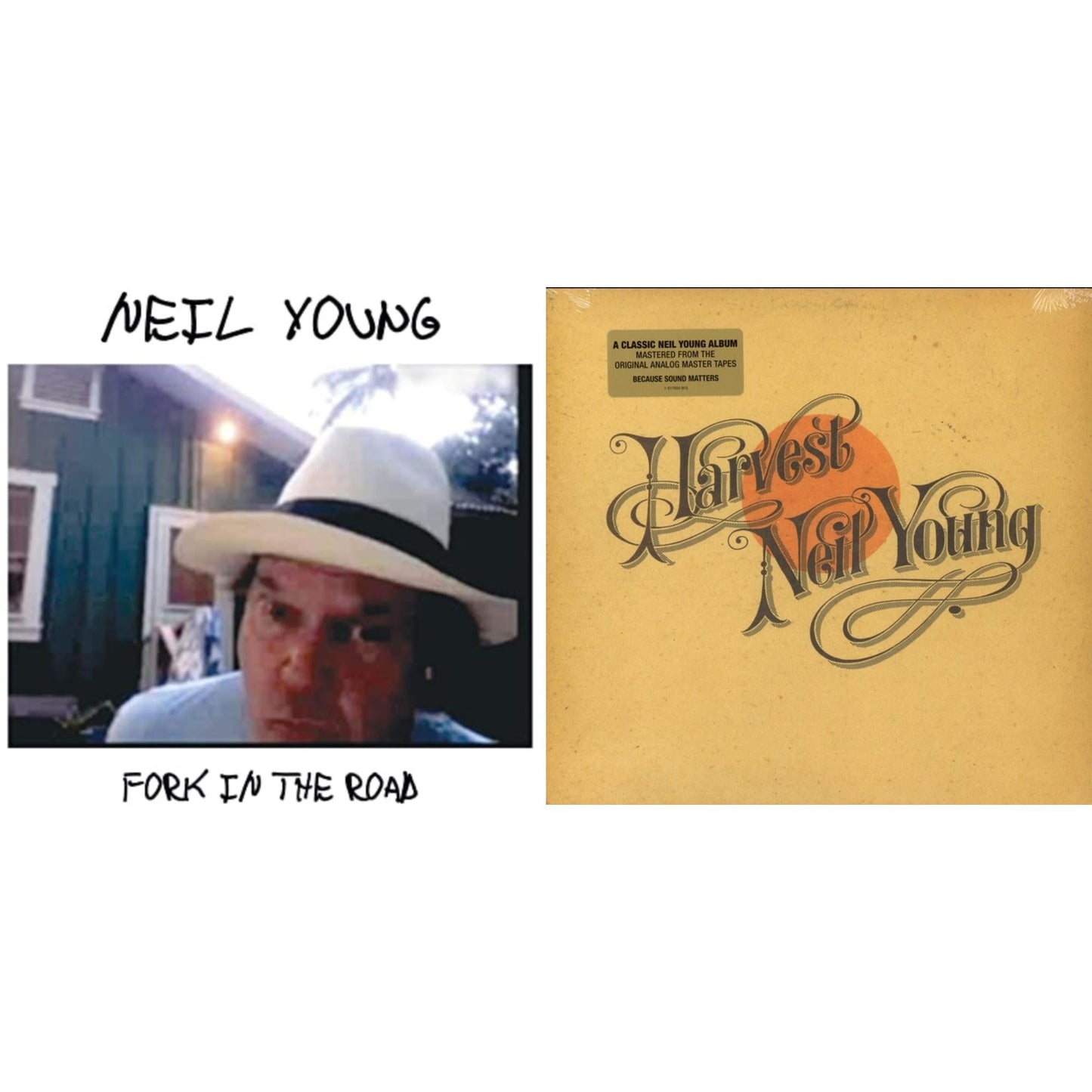 Neil Young - Fork In The Road (140G) & Harvest - LP Vinyl Bundle