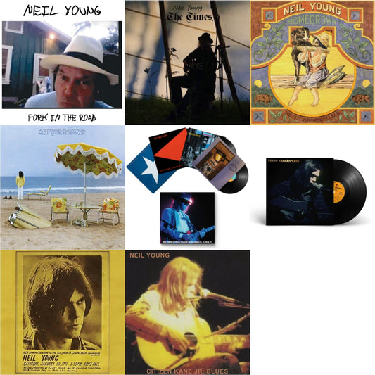 Neil Young - Royce Hall 1971 & Citizen Kane Jr. Blues 1974 (Live At The Bottom Line) & Times & Young Shakespeare & Official Release Series Discs 13, 14, 20 & 21 & Homegrown & On The Beach & Fork In The Road (140G) - LP Vinyl Bundle