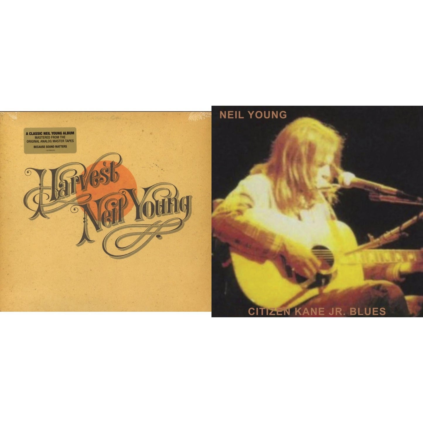 Neil Young - Citizen Kane Jr. Blues 1974 (Live At The Bottom Line) & Harvest - LP Vinyl Bundle