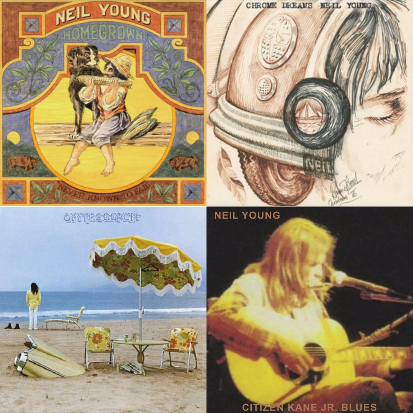 Neil Young - Chrome Dreams (2LP) & Citizen Kane Jr. Blues 1974 (Live At The Bottom Line) & Homegrown & On The Beach