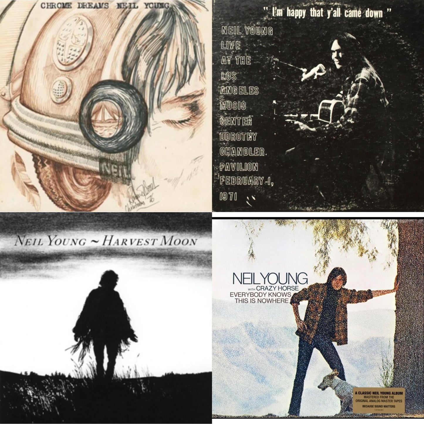 Neil Young - Chrome Dreams (2LP) & Dorothy Chandler Pavilion 1971 & Harvest Moon (2LP) & Everybody Knows This Is Nowhere