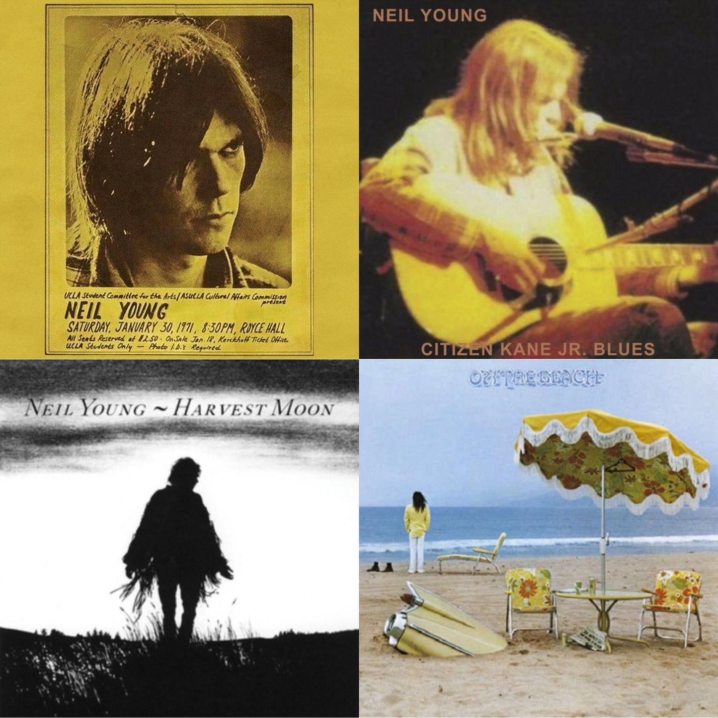 Neil Young - Royce Hall 1971 & Citizen Kane Jr. Blues 1974 (Live At The Bottom Line) & Harvest Moon (2LP) & On The Beach