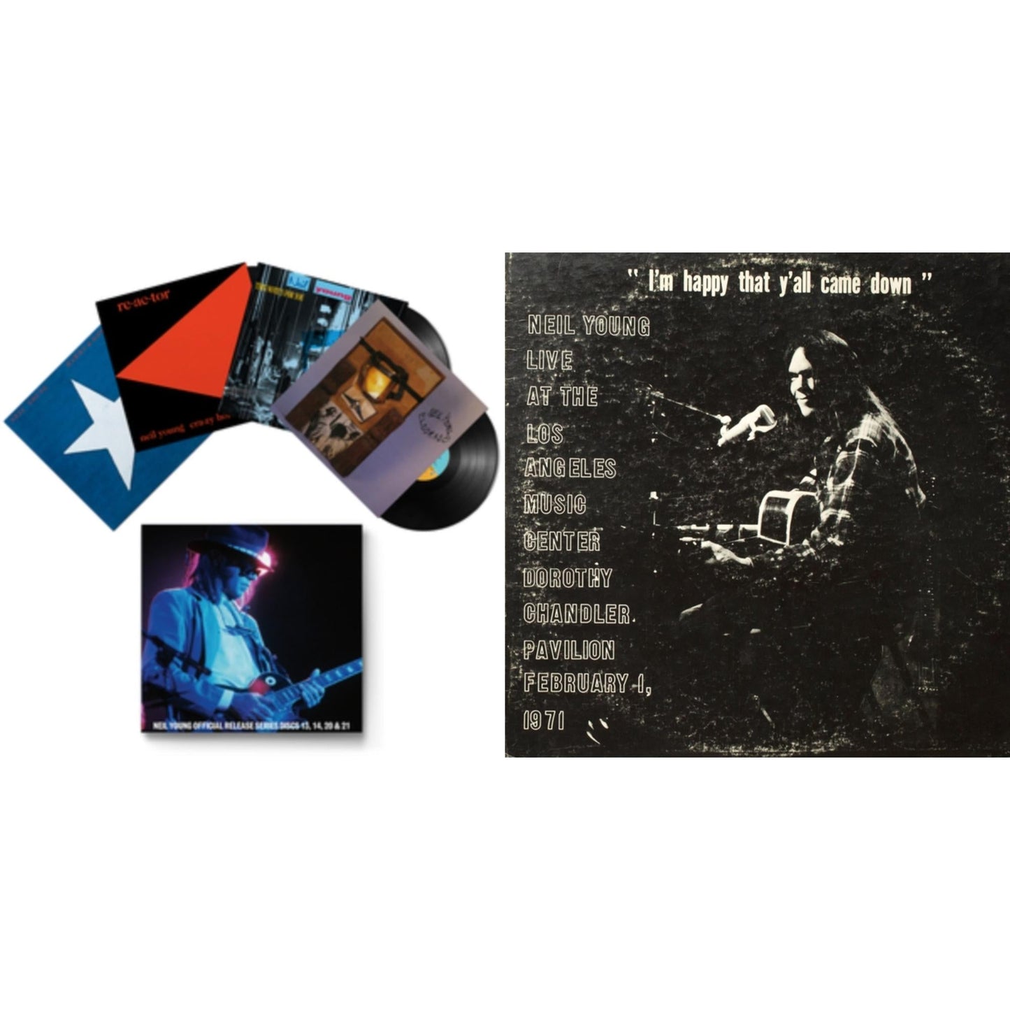 Neil Young - Dorothy Chandler Pavilion 1971 & Official Release Series Discs 13, 14, 20 & 21 - LP Vinyl Bundle