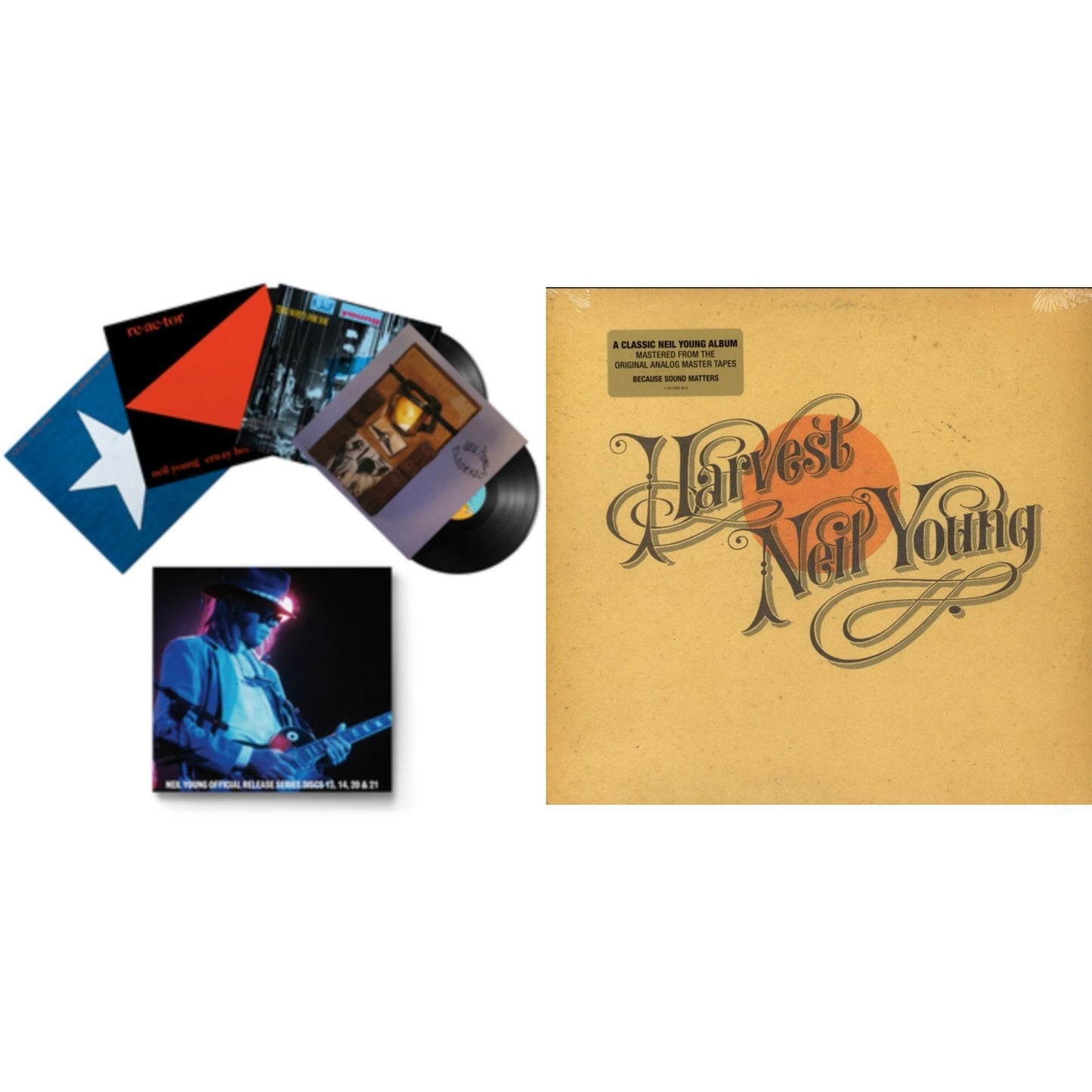 Neil Young - Official Release Series Discs 13, 14, 20 & 21 & Harvest - LP Vinyl Bundle