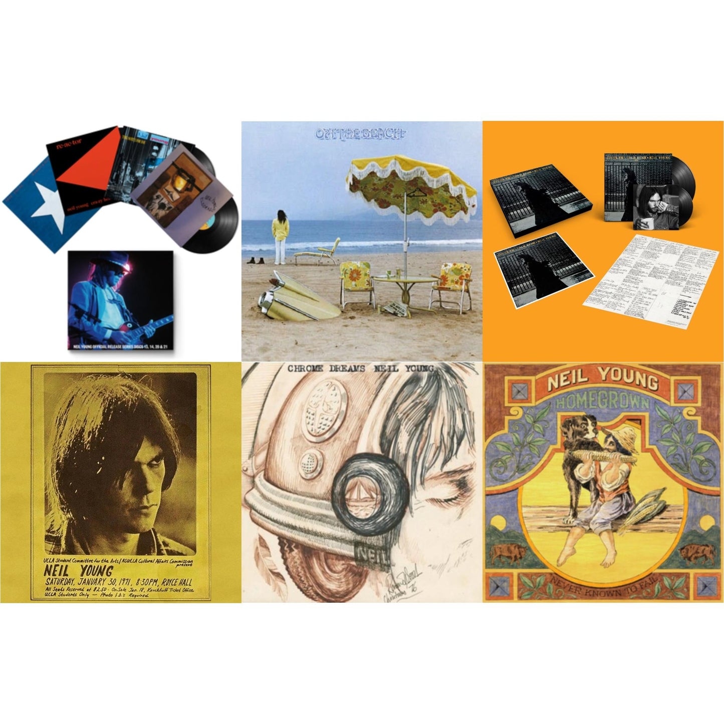 Neil Young - Chrome Dreams (2LP) & Royce Hall 1971 & After The Gold Rush (50Th Anniv Ed) & Official Release Series Discs 13, 14, 20 & 21 & Homegrown & On The Beach