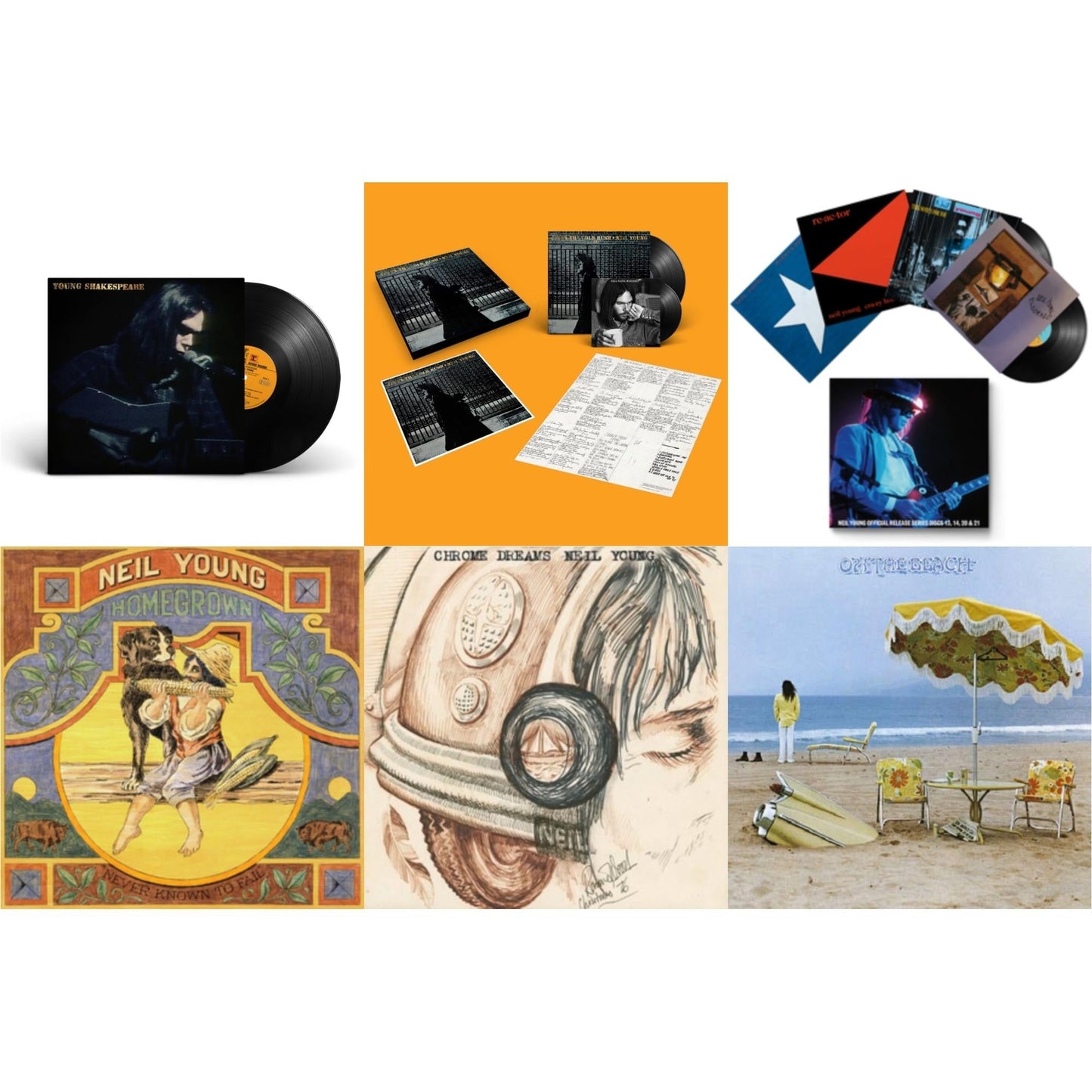 Neil Young - Chrome Dreams (2LP) & Young Shakespeare & After The Gold Rush (50Th Anniv Ed) & Official Release Series Discs 13, 14, 20 & 21 & Homegrown & On The Beach