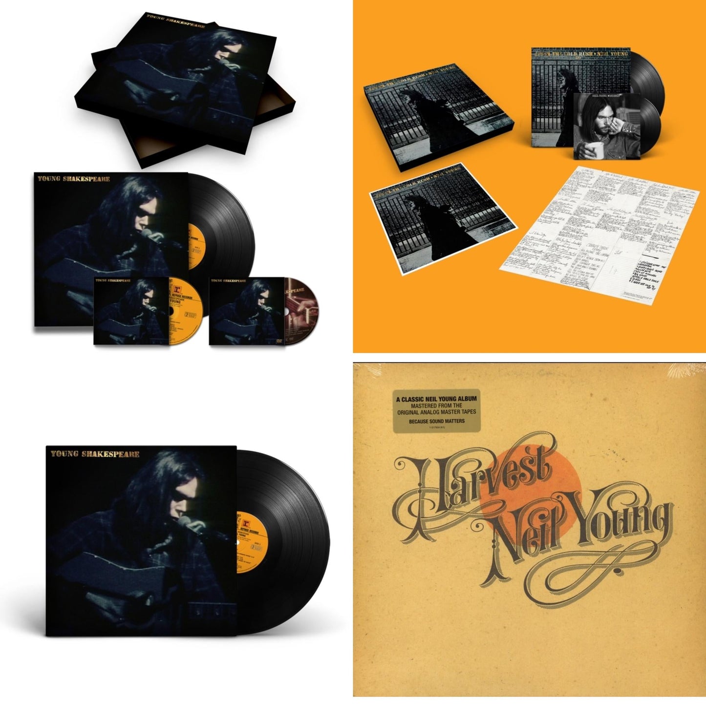 Neil Young - Young Shakespeare (Deluxe) & Young Shakespeare & After The Gold Rush (50Th Anniv Ed) & Harvest - LP Vinyl Bundle