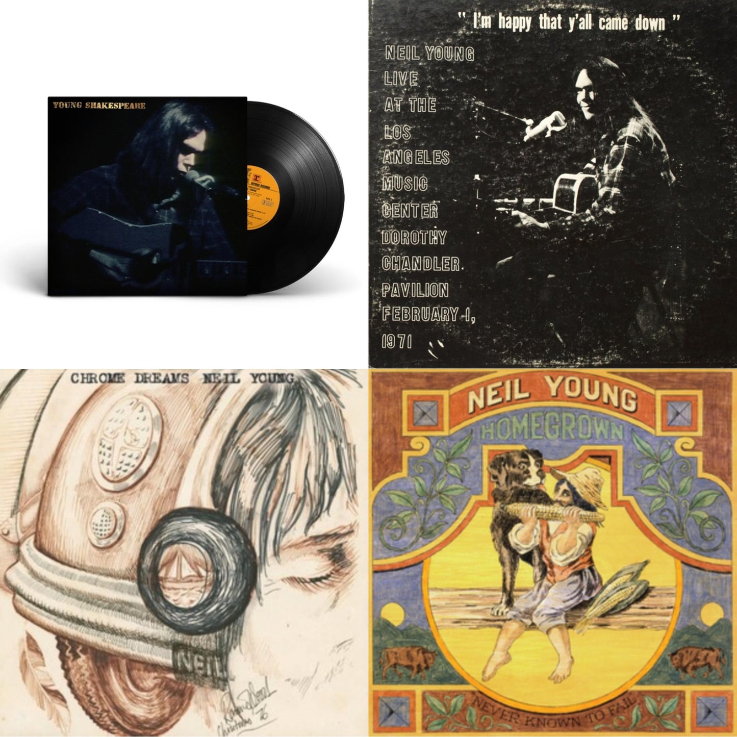 Neil Young - Chrome Dreams (2LP) & Dorothy Chandler Pavilion 1971 & Young Shakespeare & Homegrown