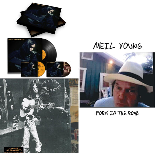 Neil Young - Young Shakespeare (Deluxe) & Greatest Hits & Fork In The Road (140G) - LP Vinyl Bundle
