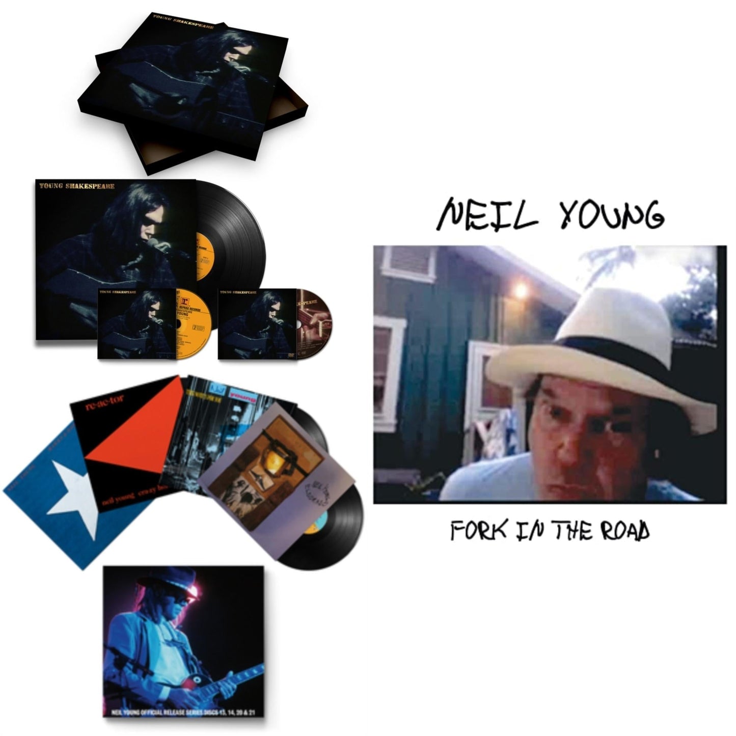 Neil Young - Young Shakespeare (Deluxe) & Official Release Series Discs 13, 14, 20 & 21 & Fork In The Road (140G) - LP Vinyl Bundle