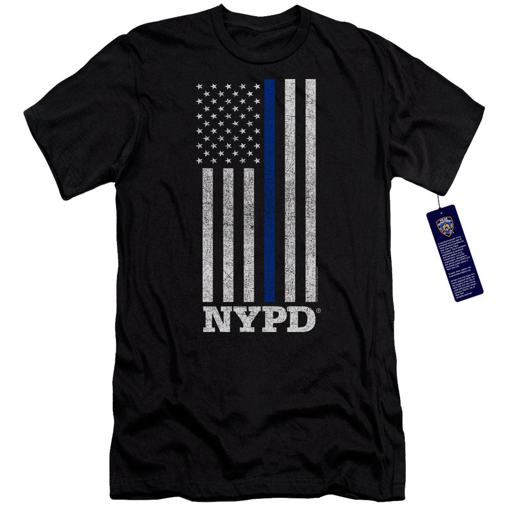 New York City Thin Blue Line Hbo Premium Bella Canvas Slim Fit Mens T Shirt Black