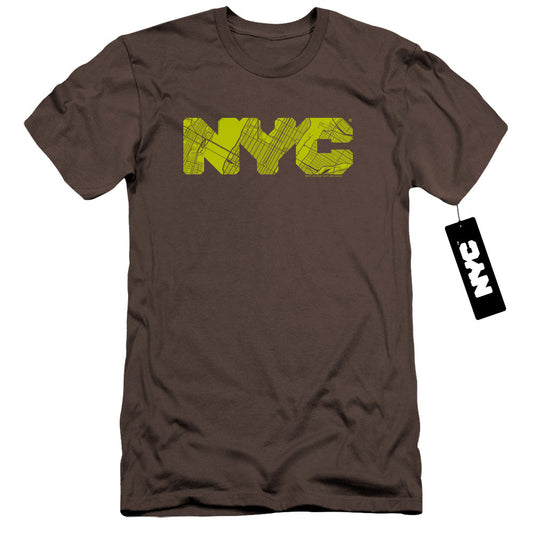 New York City Nyc Map Fill Hbo Premium Bella Canvas Slim Fit Mens T Shirt Charcoal