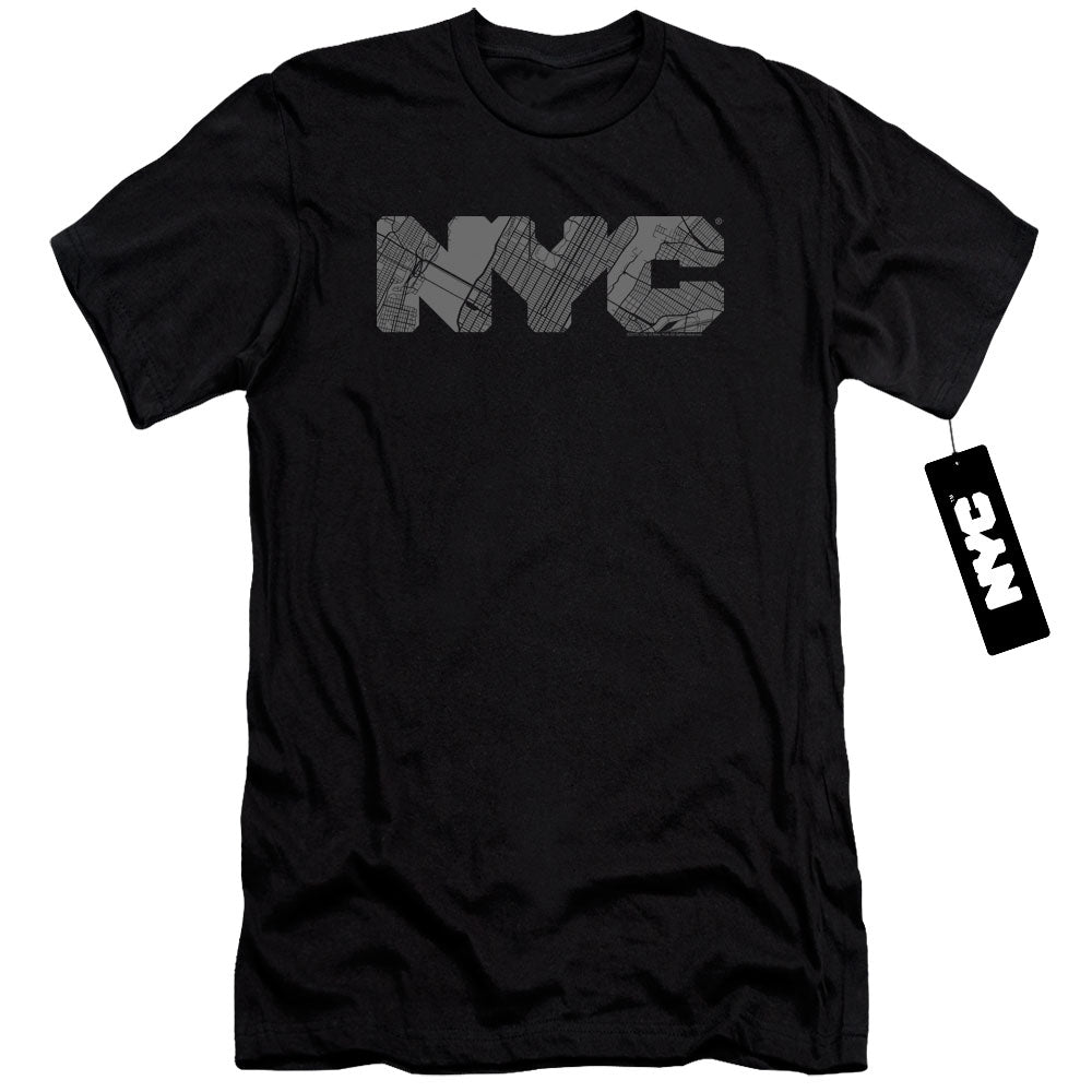 New York City Nyc Map Fill Hbo Premium Bella Canvas Slim Fit Mens T Shirt Black