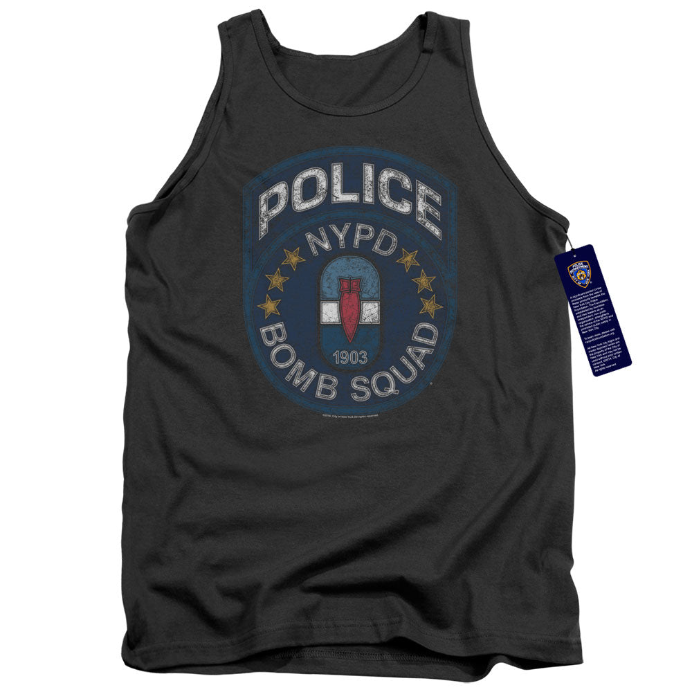 New York City Bomb Squad Mens Tank Top Shirt Charcoal