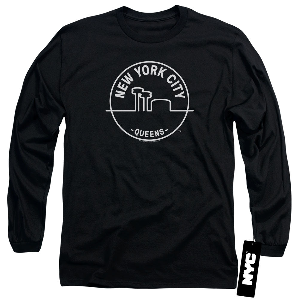 New York City See Nyc Queens Mens Long Sleeve Shirt Black