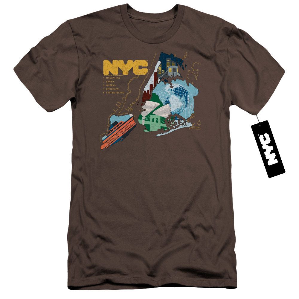 New York City Five Boroughs Hbo Premium Bella Canvas Slim Fit Mens T Shirt Charcoal