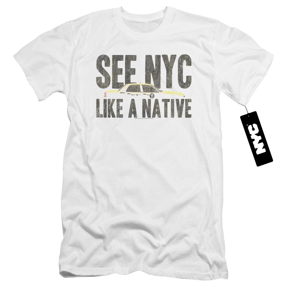 New York City Nyc Like A Native Hbo Premium Bella Canvas Slim Fit Mens T Shirt White