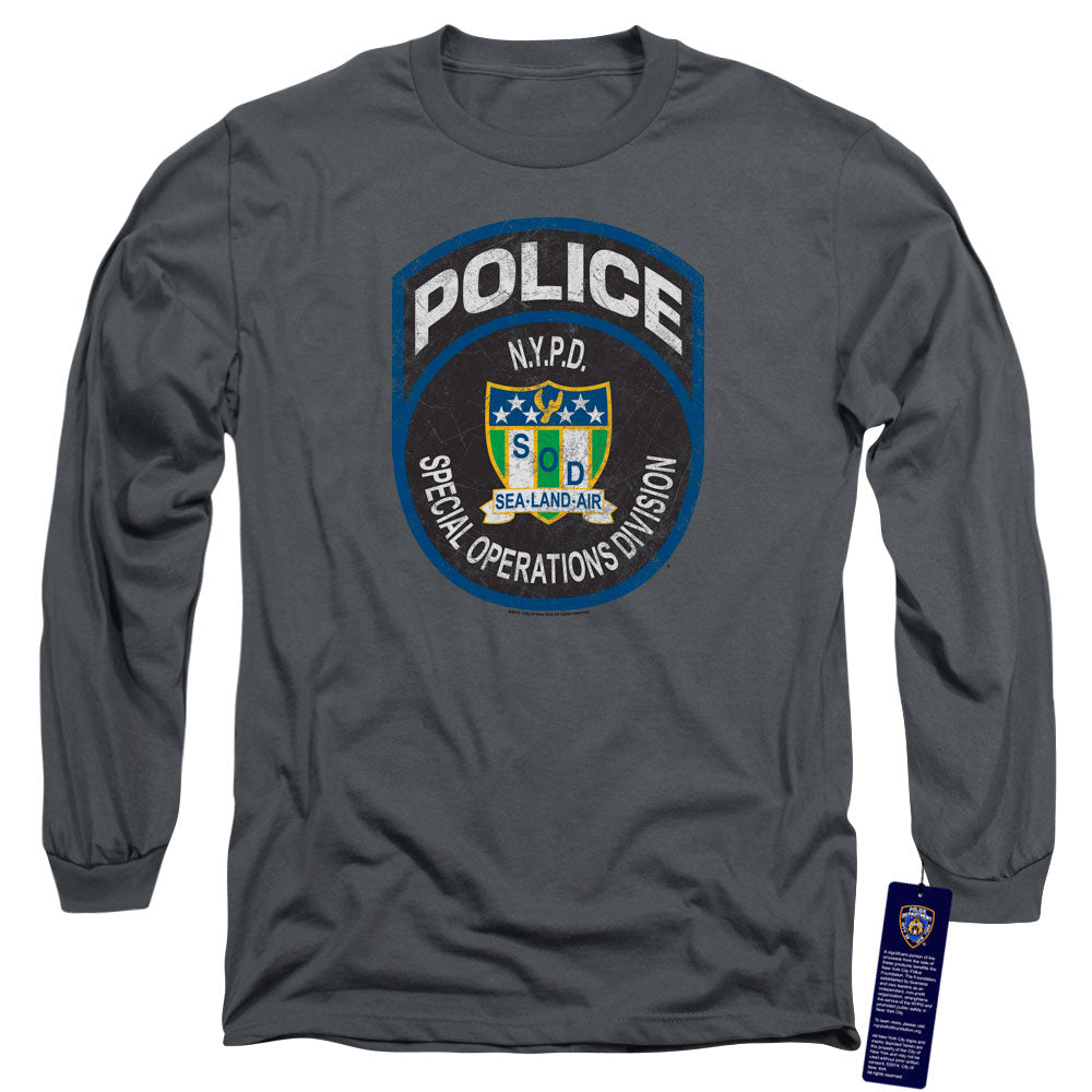 New York City Special Ops Mens Long Sleeve Shirt Charcoal