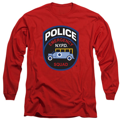 New York City Emergency Squad Mens Long Sleeve Shirt Red